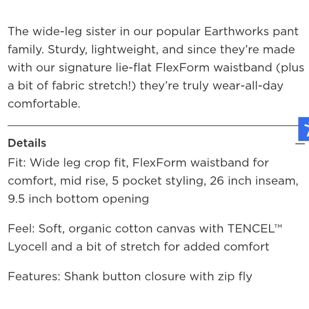 Toad&Co Earthworks Wide Leg Pant- 4 - Picture 5 of 8